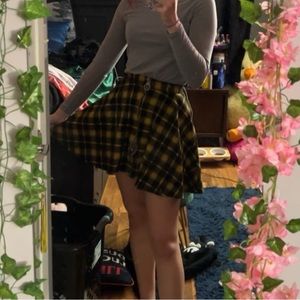 Plaid Zip Up Skirt